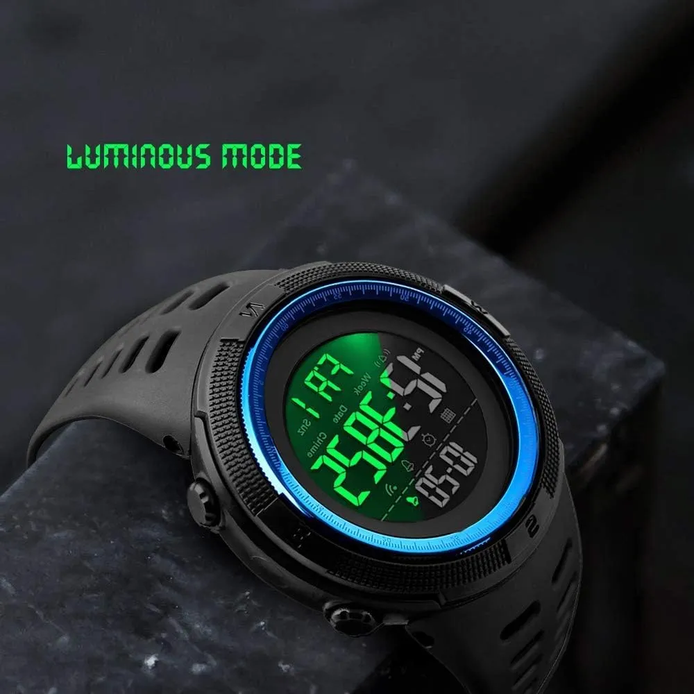 Waterproof Watch MASTOP Men's Digital LED Sports Watch Military Multifunction Stopwatch Alarm jolt penmanship roar attract spider Countdown 