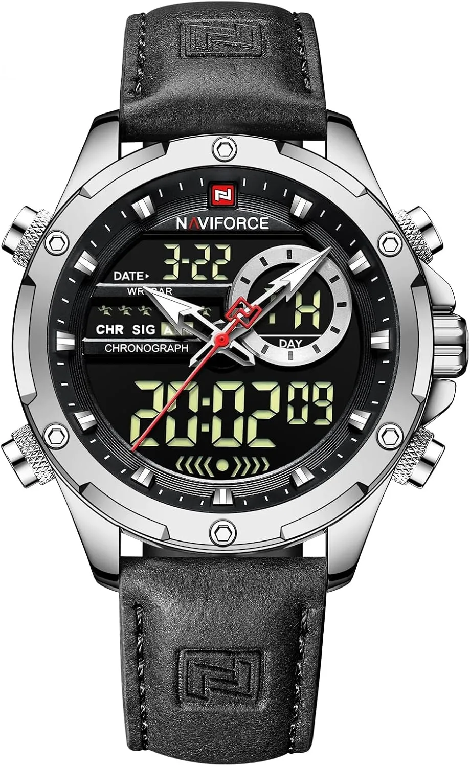 Waterproof Watch Multifunction Leather Business Dress Wristwatch obtain for Men AIMES Watches for Men Military Digital Sport Stylish Casual Analog Quartz 
