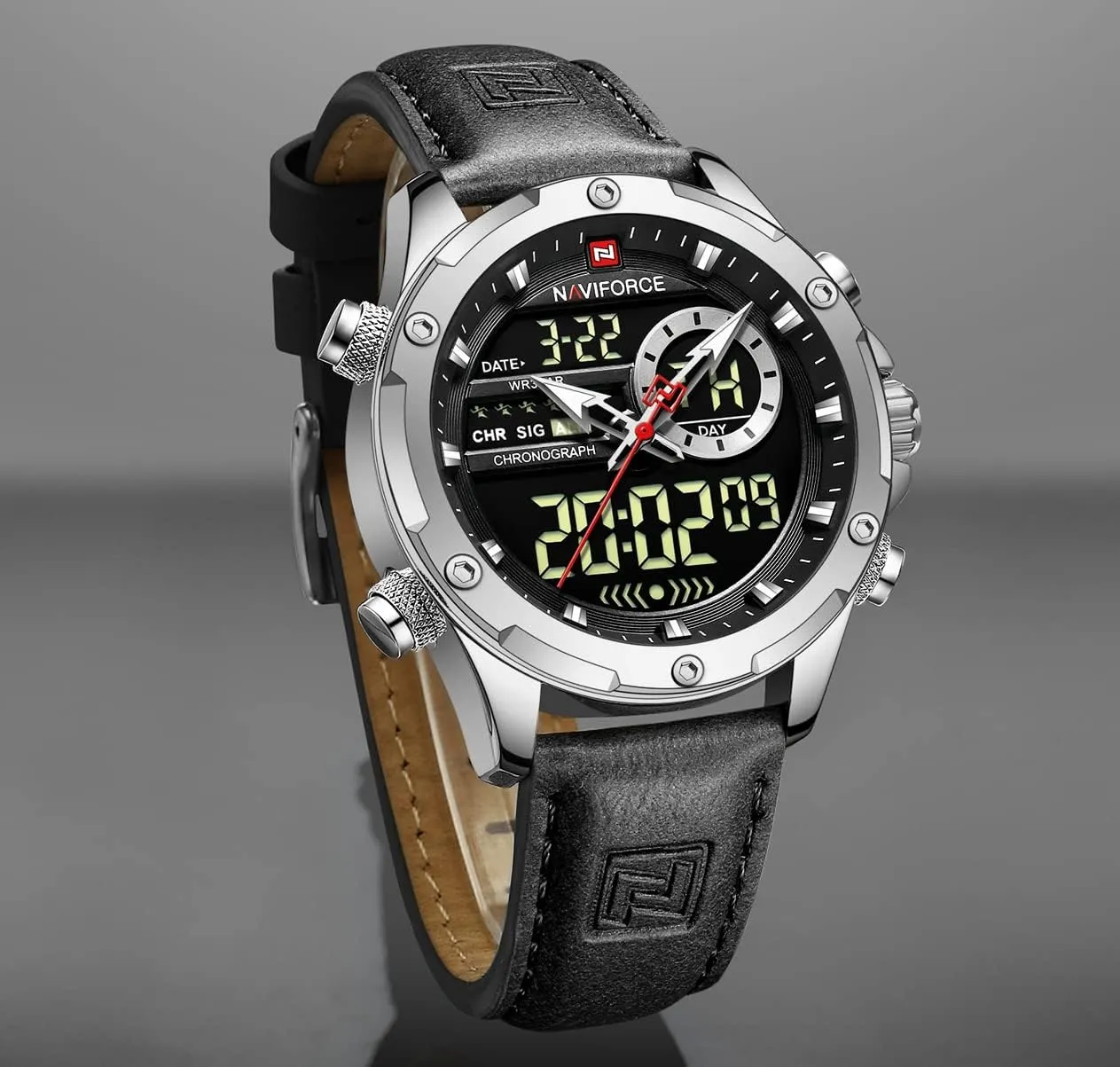 Waterproof Watch Multifunction Leather Business Dress Wristwatch obtain for Men AIMES Watches for Men Military Digital Sport Stylish Casual Analog Quartz 