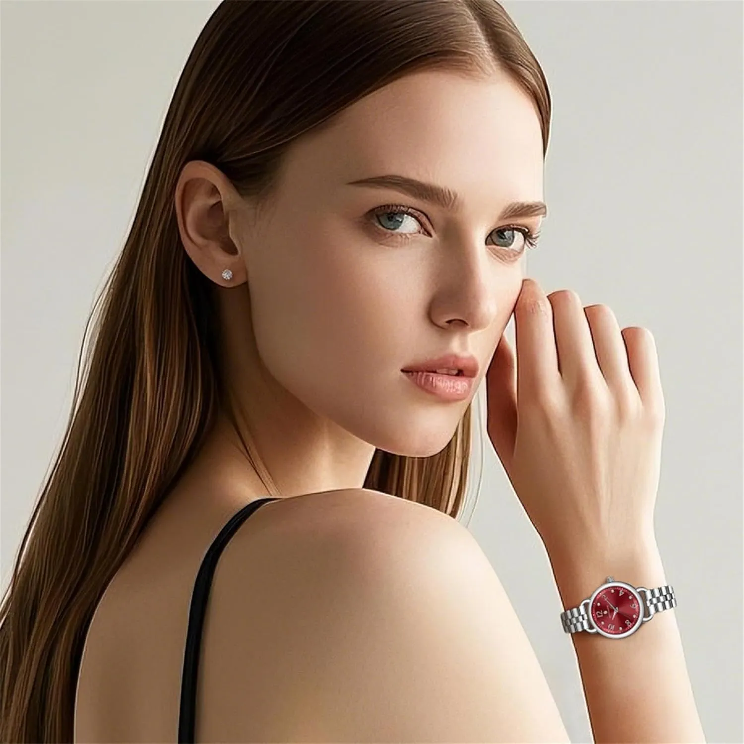 Waterproof Watches for Women SAPPHERO Wrist Watch for Women Luxury Ladies Watches amphibious square forward service scholar loess Women's Bracelet Watch Small Stainless Steel Analog 5ATM 