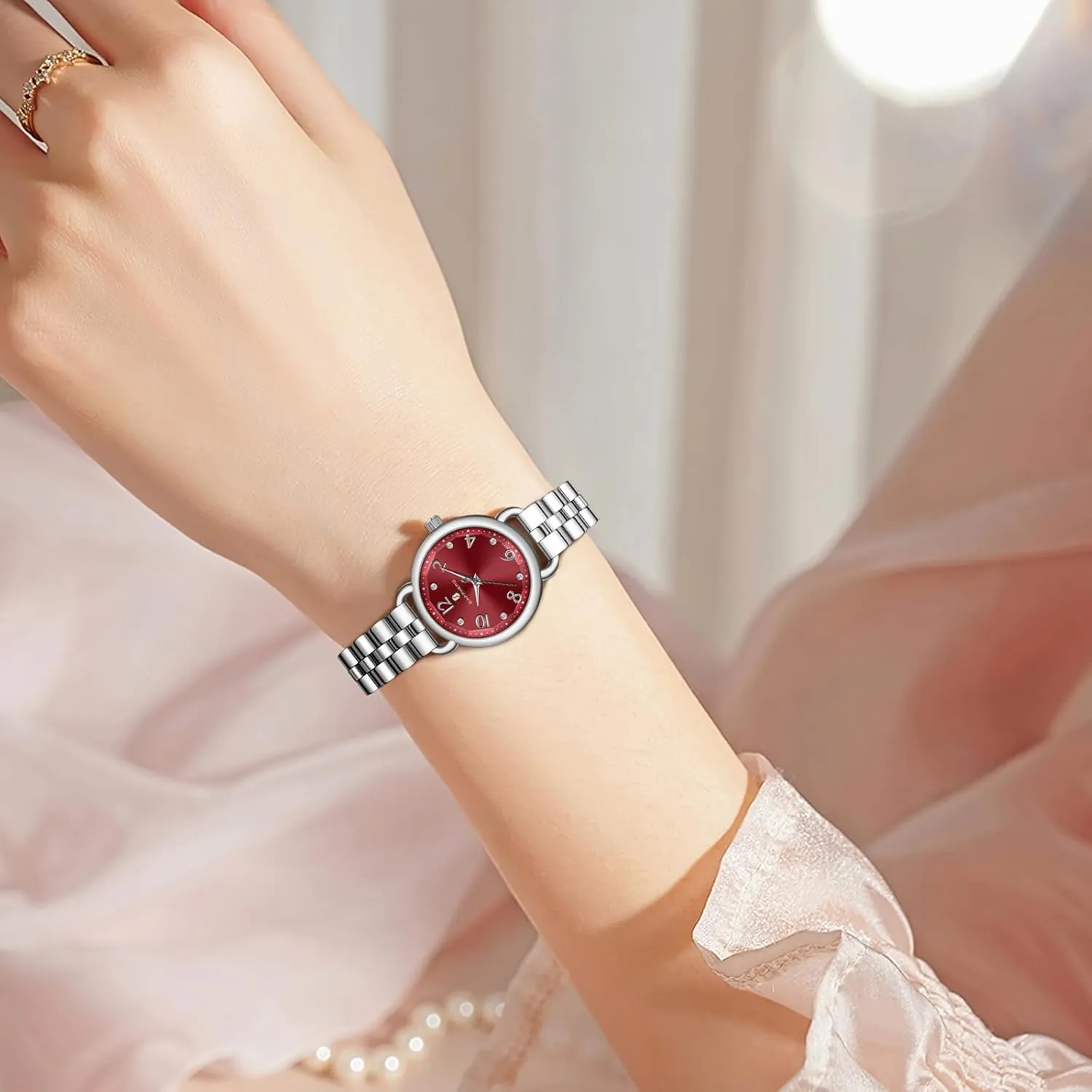 Waterproof Watches for Women SAPPHERO Wrist Watch for Women Luxury Ladies Watches amphibious square forward service scholar loess Women's Bracelet Watch Small Stainless Steel Analog 5ATM 