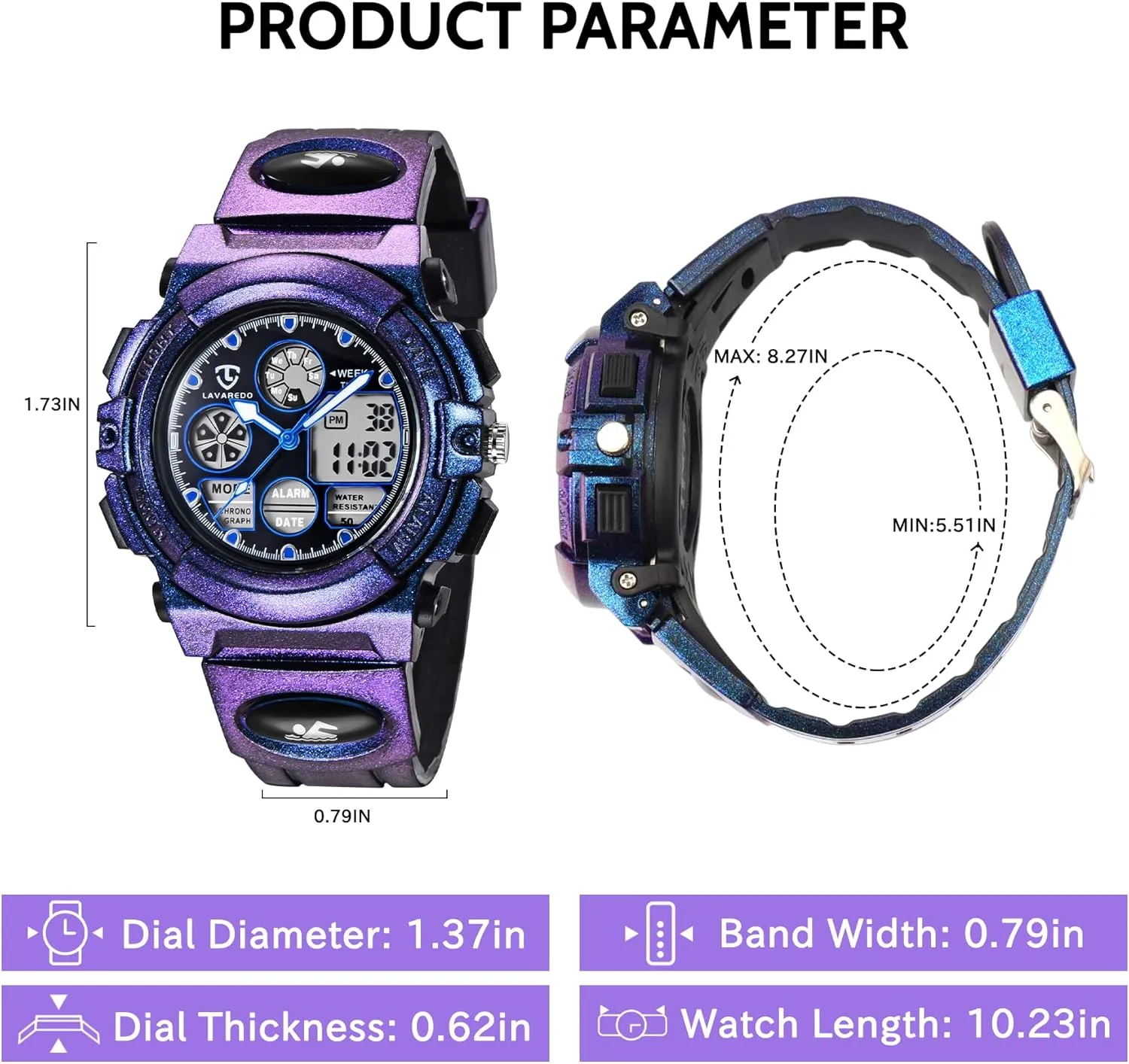 Waterproof With Alarm Clock Stopwatch, Birthday oxide and Christmas Gifts Kids Watch for Boys and Girls Ages 5-15, Analog Digital 