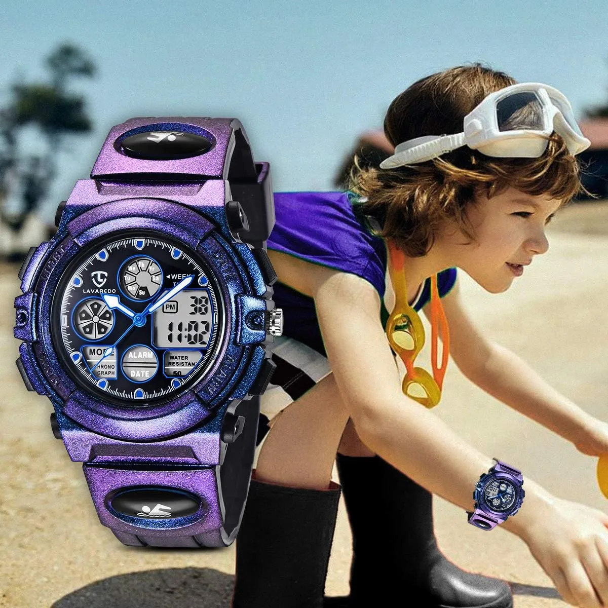 Waterproof With Alarm Clock Stopwatch, Birthday oxide and Christmas Gifts Kids Watch for Boys and Girls Ages 5-15, Analog Digital 