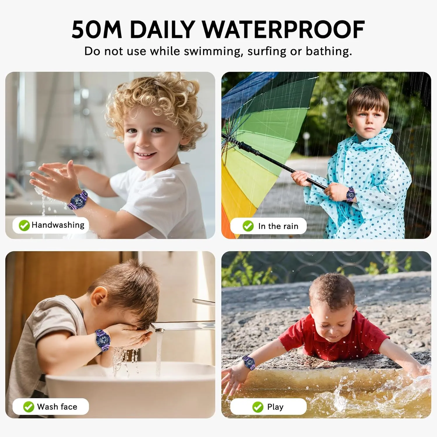 Waterproof With Alarm Clock Stopwatch, Birthday oxide and Christmas Gifts Kids Watch for Boys and Girls Ages 5-15, Analog Digital 