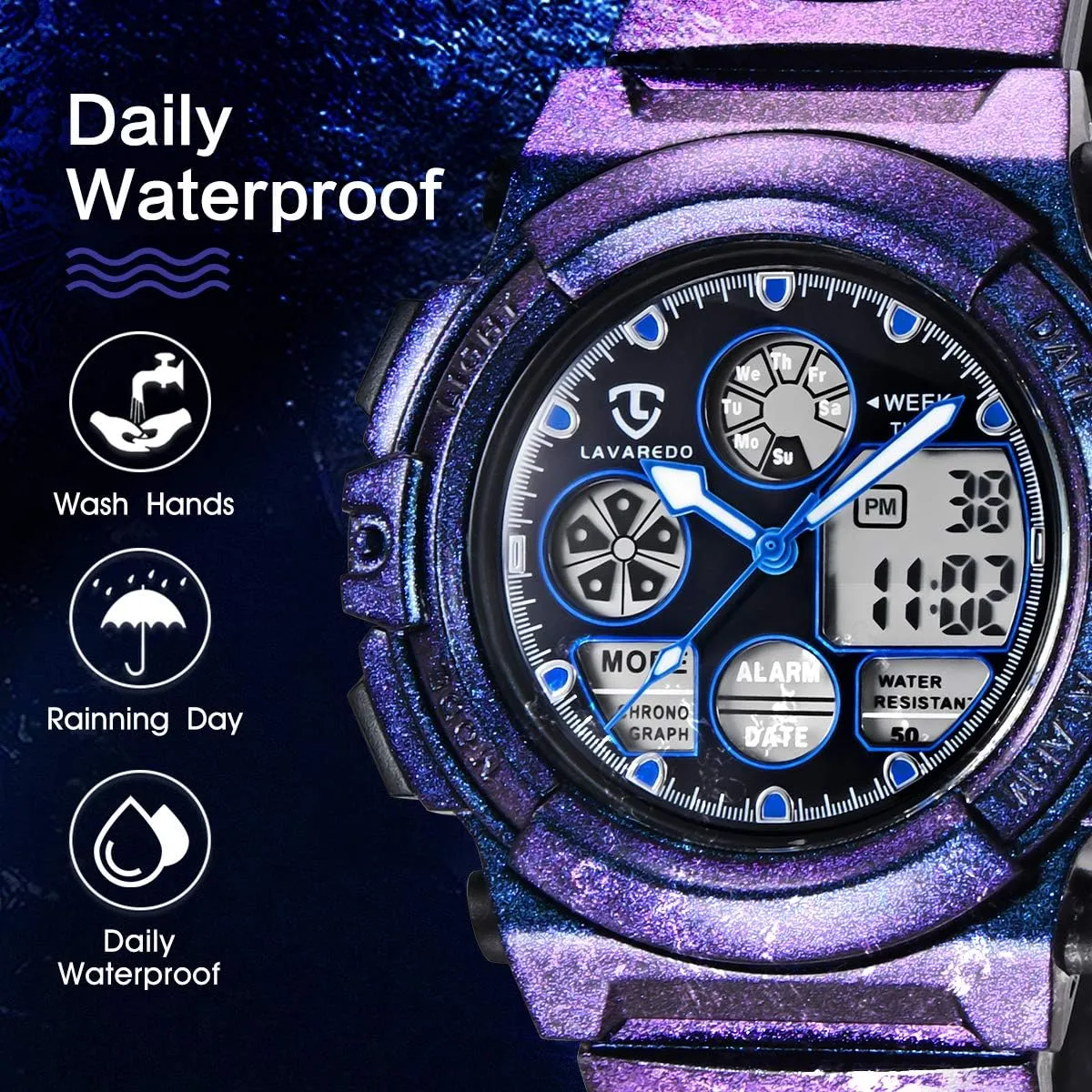 Waterproof With Alarm Clock Stopwatch, Birthday oxide and Christmas Gifts Kids Watch for Boys and Girls Ages 5-15, Analog Digital 