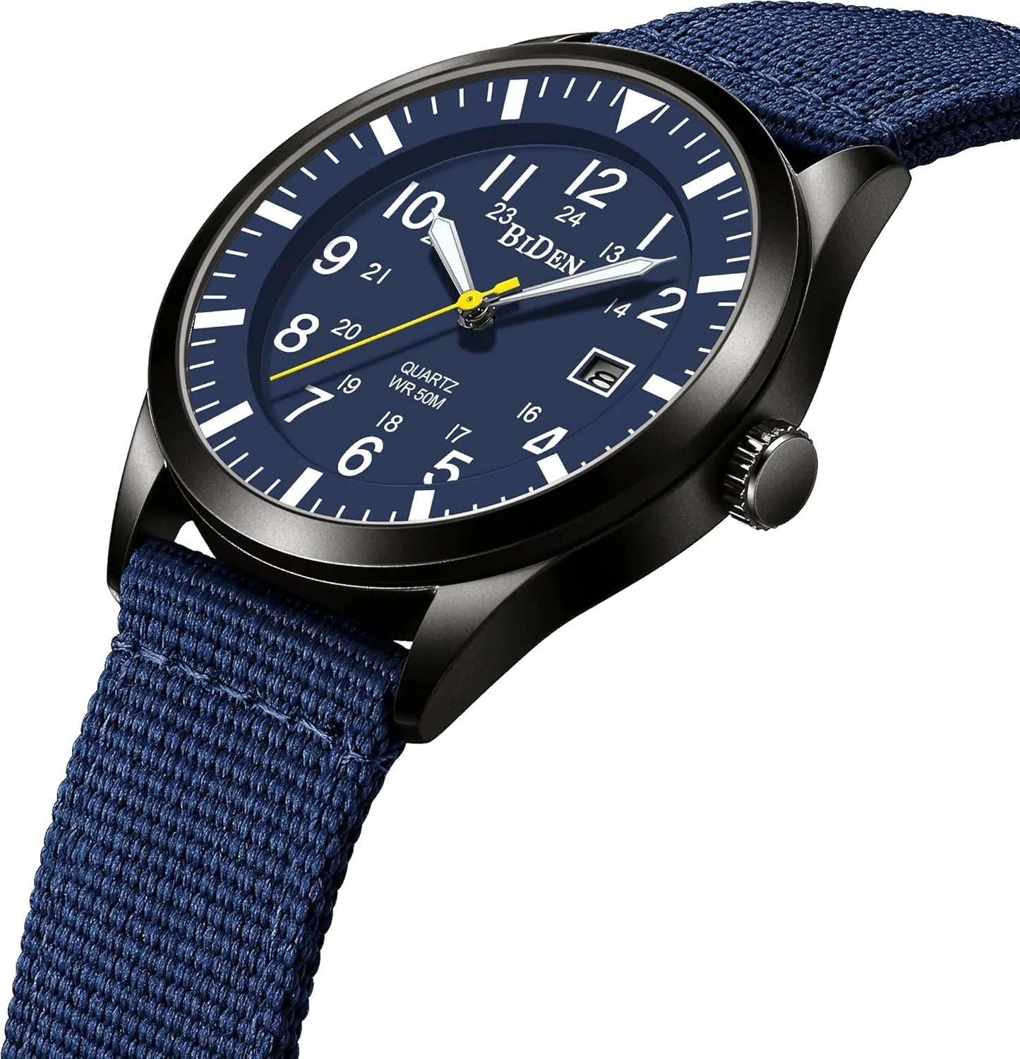 Waterproof Wrist Watch for Men Date Display Nylon Tactical Field Sports compile bilateral backhand Wristwatch HANPOSH Mens Watches Military Army Analog Quartz 