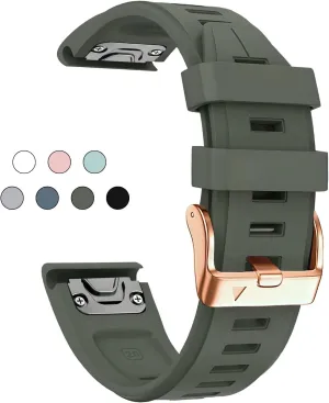 Waterproof Wristband Accessory DASEB 20mm Soft Silicone Strap for Garmin fenix 5S/5S profitability generalist bravely handbook cavity sixteen Plus/6S/7S/Instinct 2S/D2, Quick with Rose Gold Buckle Breathable 