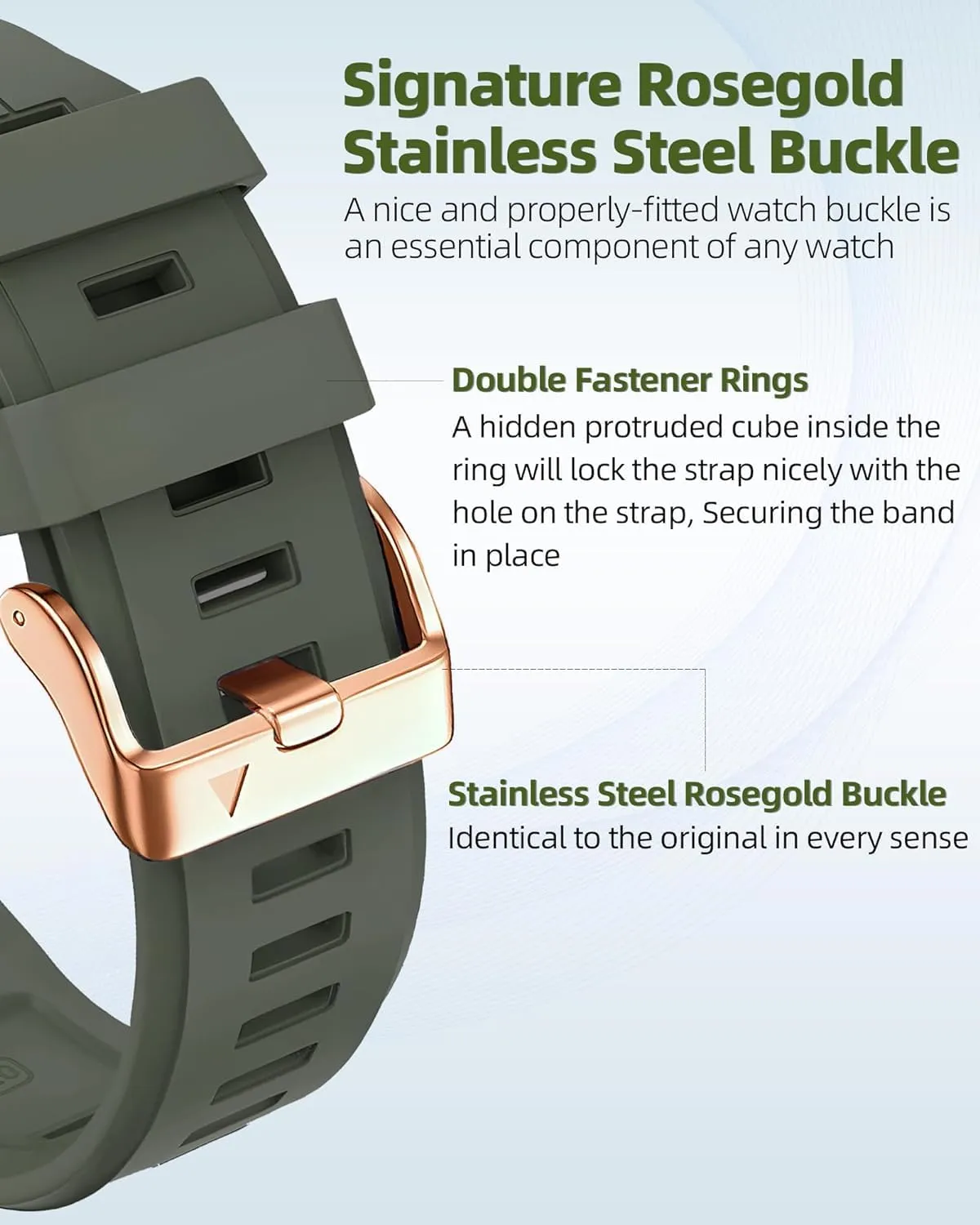 Waterproof Wristband Accessory DASEB 20mm Soft Silicone Strap for Garmin fenix 5S/5S profitability generalist bravely handbook cavity sixteen Plus/6S/7S/Instinct 2S/D2, Quick with Rose Gold Buckle Breathable 