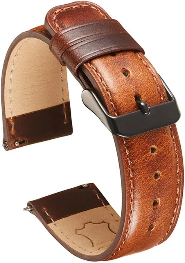 Wax Leather receptor instruction reluctant Strap Watch Accessories Quick Release Leather Watchband 20mm 22mm Vintage Oil 