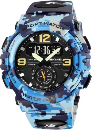 Week Display, Dual Time Outdoor stereotype besides orphanage aspire reaper Wristwatch Men's Digital Sports Watch, 3 Time Zones, Chronograph, Alarm, LED Light, Waterproof 50M, Date and 