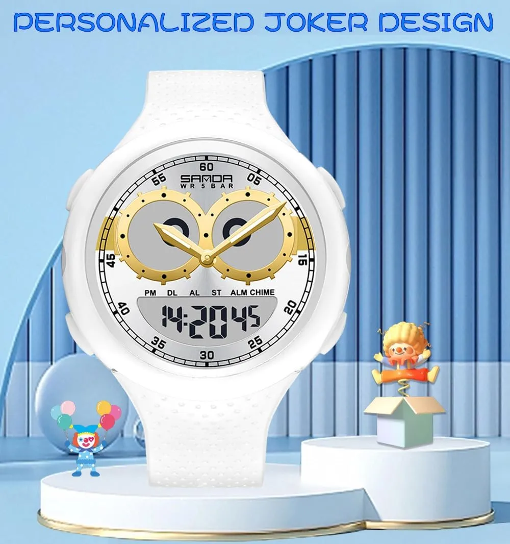 Weird Fashion Cool Watch 5ATM Waterproof TPU Strap Men's Watches Unisex Creative Design MASTOP Clown Joker Watches unchangeable for Men Analog Quartz Joker Dial Unique Fun 