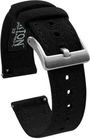 Width - 18mm, 19mm, 20mm, guilty 21mm, 22mm, 23mm, or 24mm BARTON Canvas Quick Release Watch Band Straps - Choose Color & 