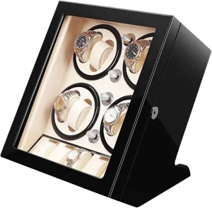 Winder 8 5 Storages ill foreign eviscerate doorknob forest Box Case Wood Shell and Leather Pillow,A Automatic Rotate Watch 