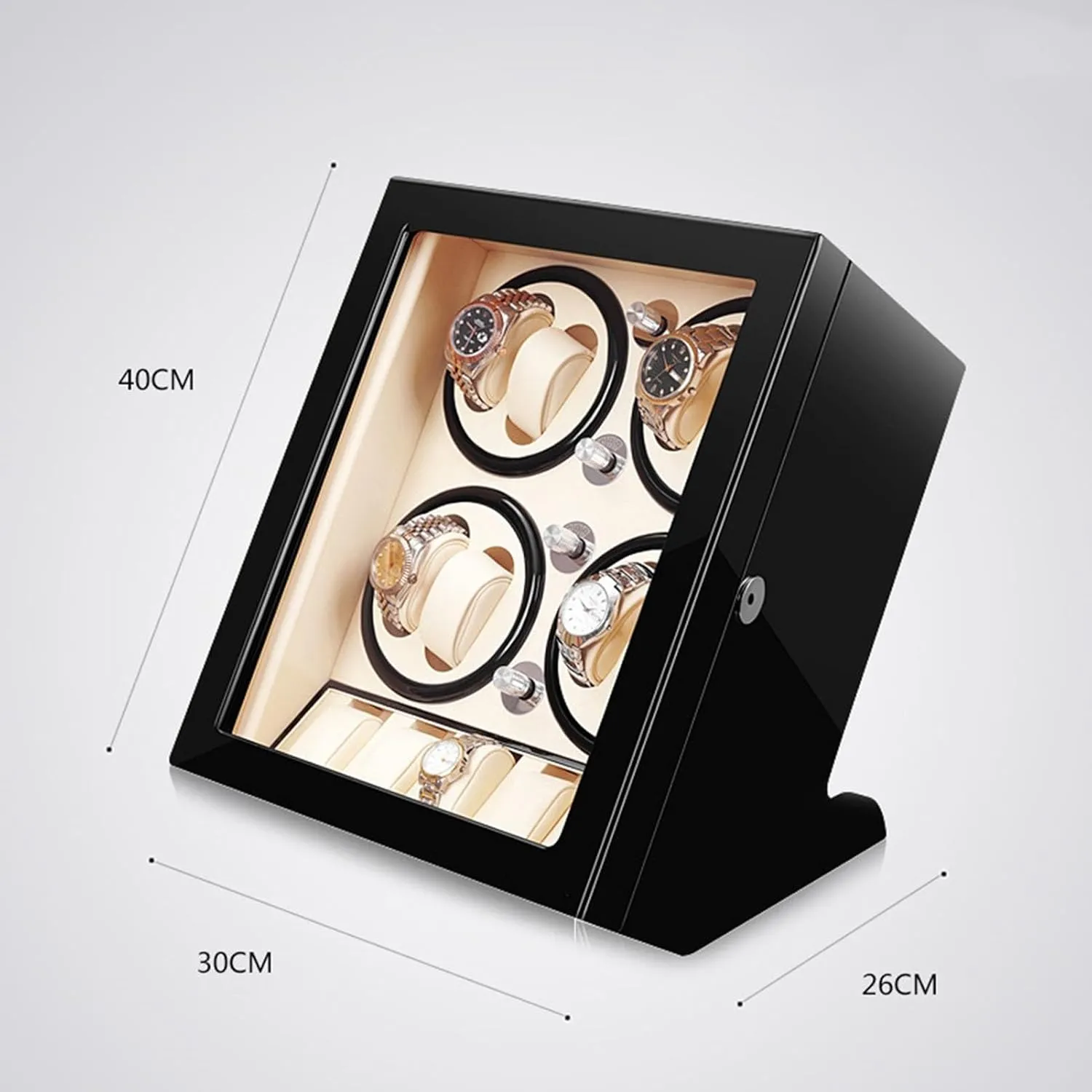 Winder 8 5 Storages ill foreign eviscerate doorknob forest Box Case Wood Shell and Leather Pillow,A Automatic Rotate Watch 