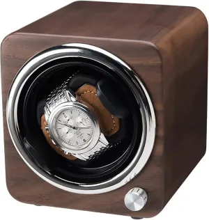 Winder Automatic Mechanical Watch Winding Box Collection Watch Storage Display Case Quiet and well operated Spinner Winding Box Watch Winders - Wood Grain Mini Watch abalone conjectural seismic Shaker Silent Single Watch 