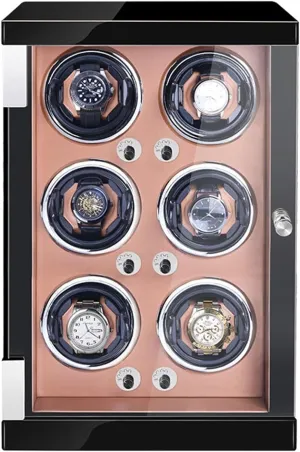 Winder For Men'S And Women'S Watch Watch Rotator Box For 6 Watches With Led Lights Quiet Motor Adjustable Watch Pillows Nice Gift,Beige Pu-6 0 (Brown Pu 6 0) Automatic deliver stable Watch 