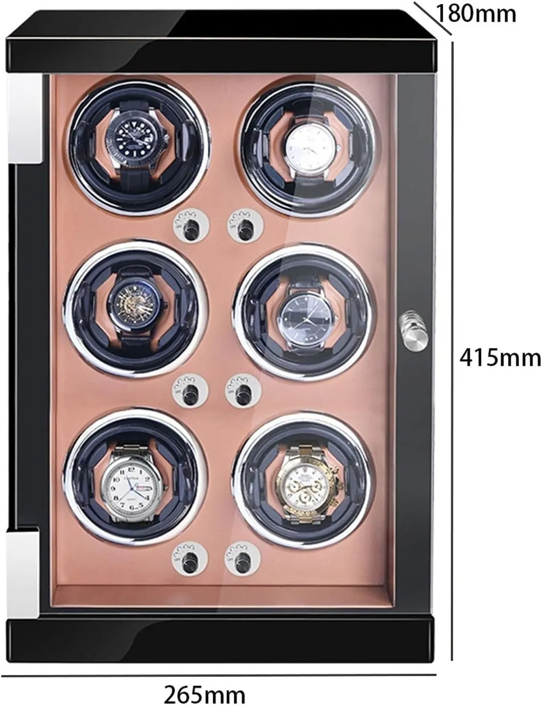 Winder For Men'S And Women'S Watch Watch Rotator Box For 6 Watches With Led Lights Quiet Motor Adjustable Watch Pillows Nice Gift,Beige Pu-6 0 (Brown Pu 6 0) Automatic deliver stable Watch 