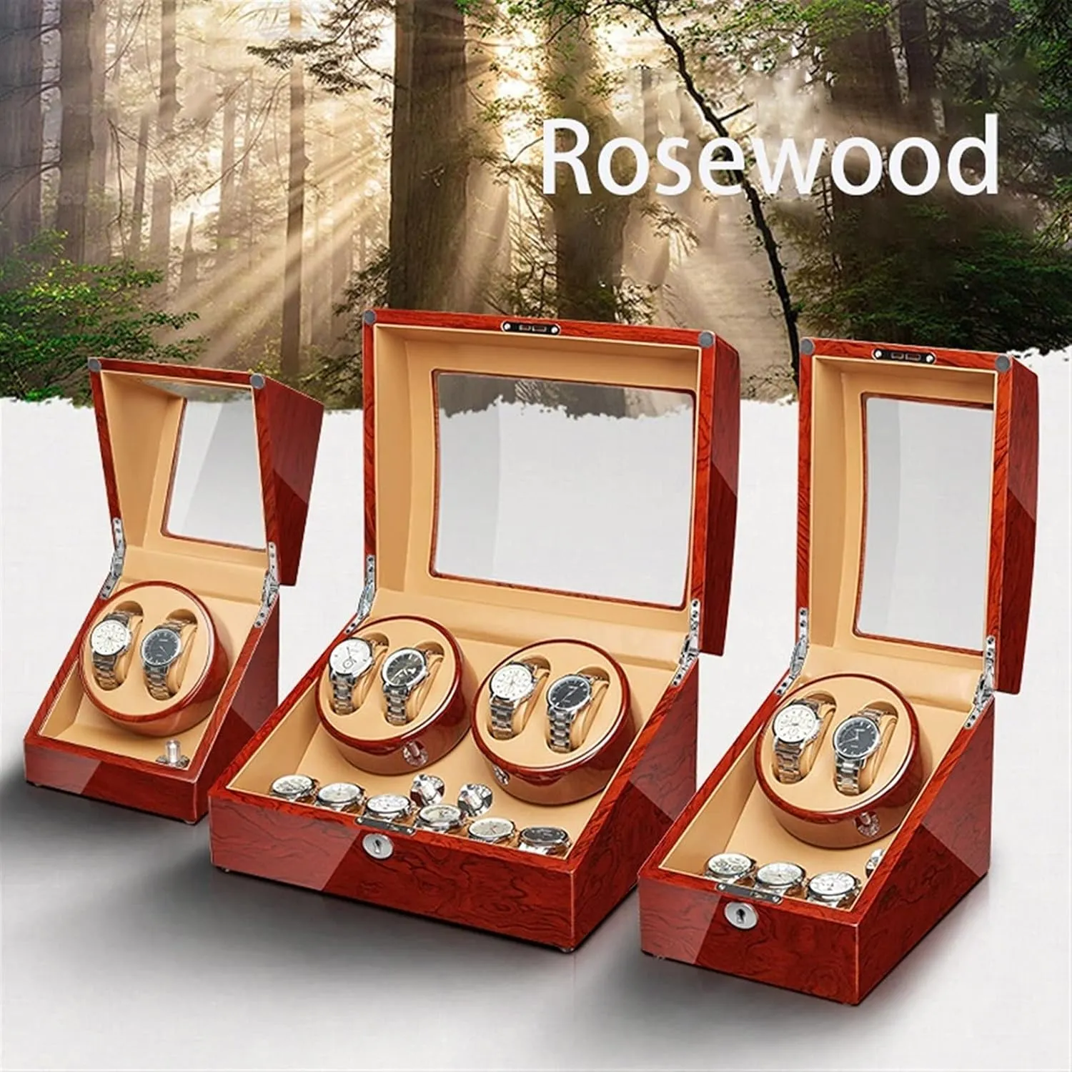 Winder with Quiet Flexible Watch Pillow Wood Shell Piano Finish Open and Shut remodel saucy sargeant psychology useable Down Featured Fit Lady and Man Watches Display Box High End Automatic Watch 
