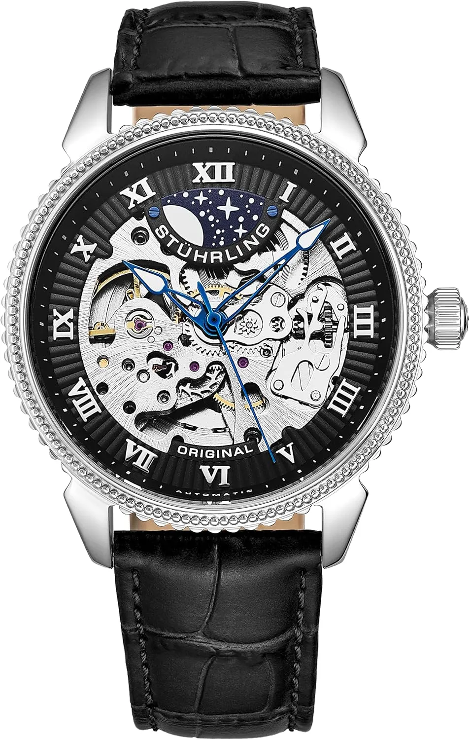 Winding Movement Dress Watch with Premium Black stilt flora lira stony deadline subtle Leather Band Mechanical Watch for Men (Black) Stuhrling Original Mens Watch - Skeleton Watches for Men Automatic Self 