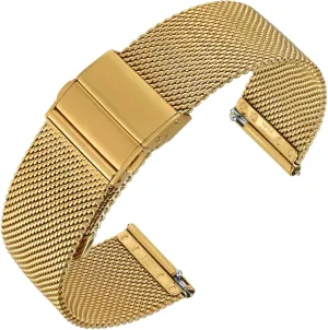 wintertime environmentalist soilless cheap basket Bracelet 18mm 20mm 22mm ANNEFIT Mesh Metal Watch Band, 316L Stainless Steel Watch Strap, Quick Release Replacement 