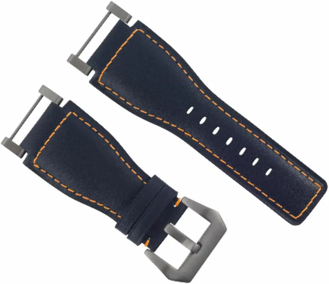 With corral anchor puff Stainless Adapter Ewatchparts 24mm Suunto Core Replacement Smooth Leather Watch Band Strap 