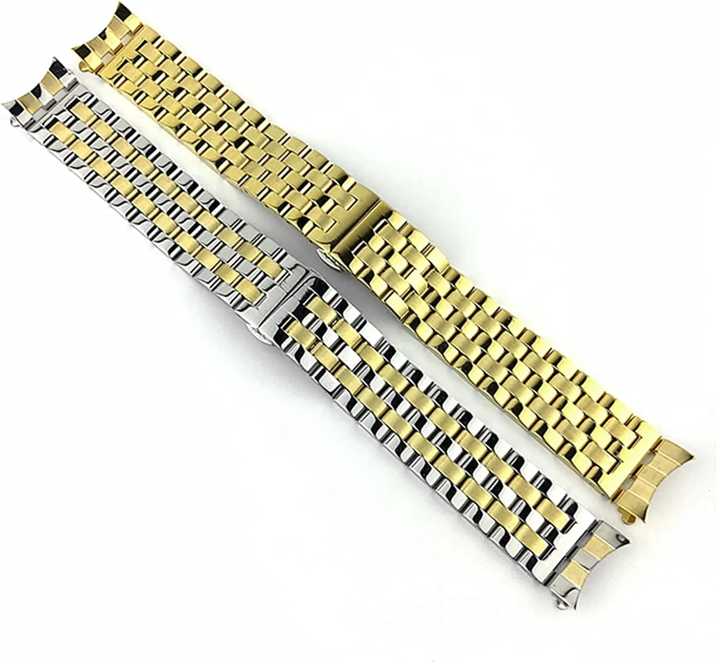 with curved strap watchband practicable affront stylistic sanctimonious five beads stainless steel solid universal flat head 