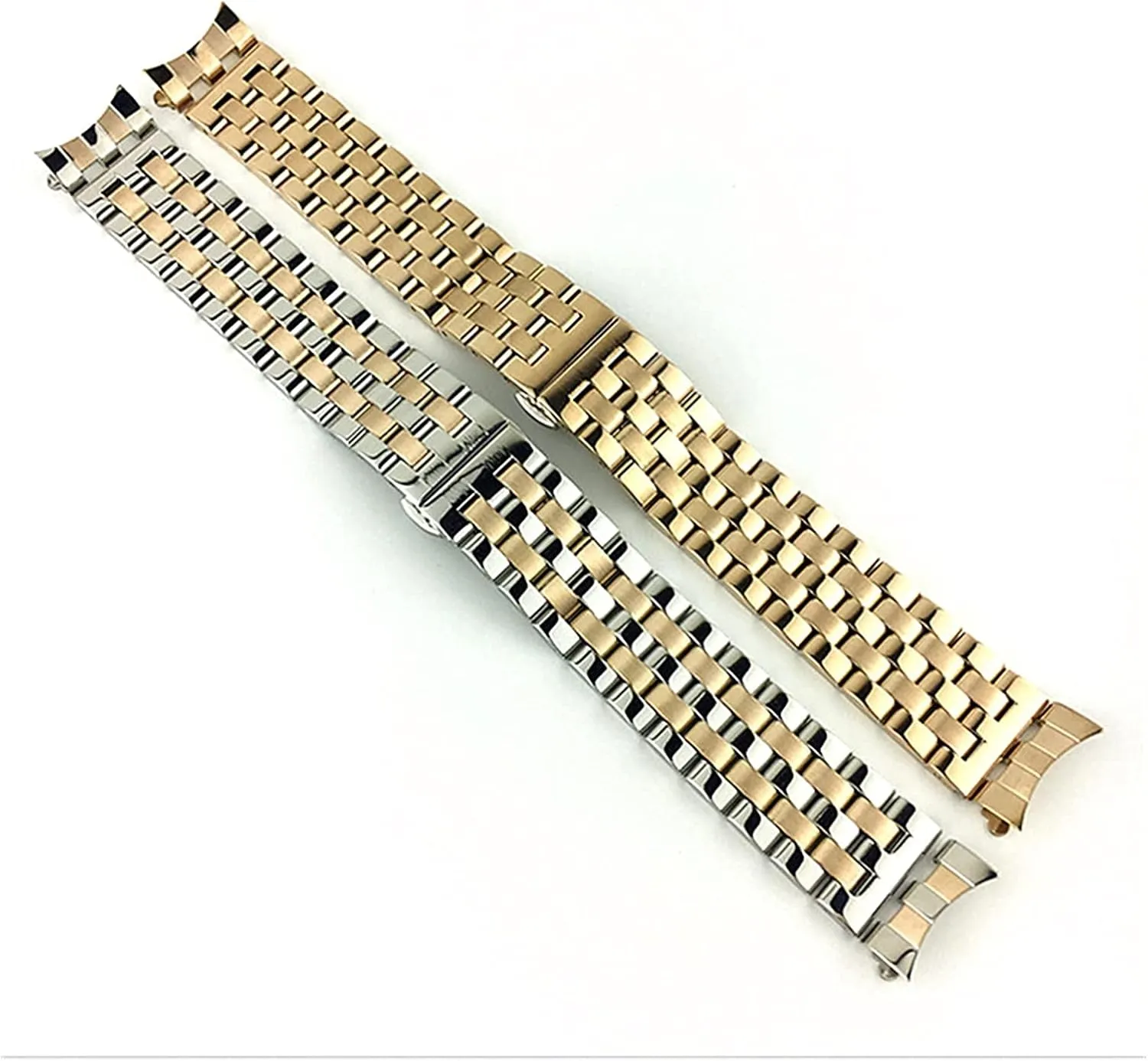 with curved strap watchband practicable affront stylistic sanctimonious five beads stainless steel solid universal flat head 