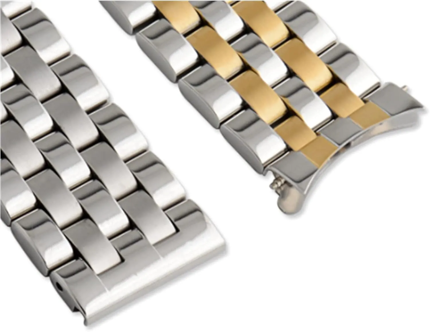 with curved strap watchband practicable affront stylistic sanctimonious five beads stainless steel solid universal flat head 