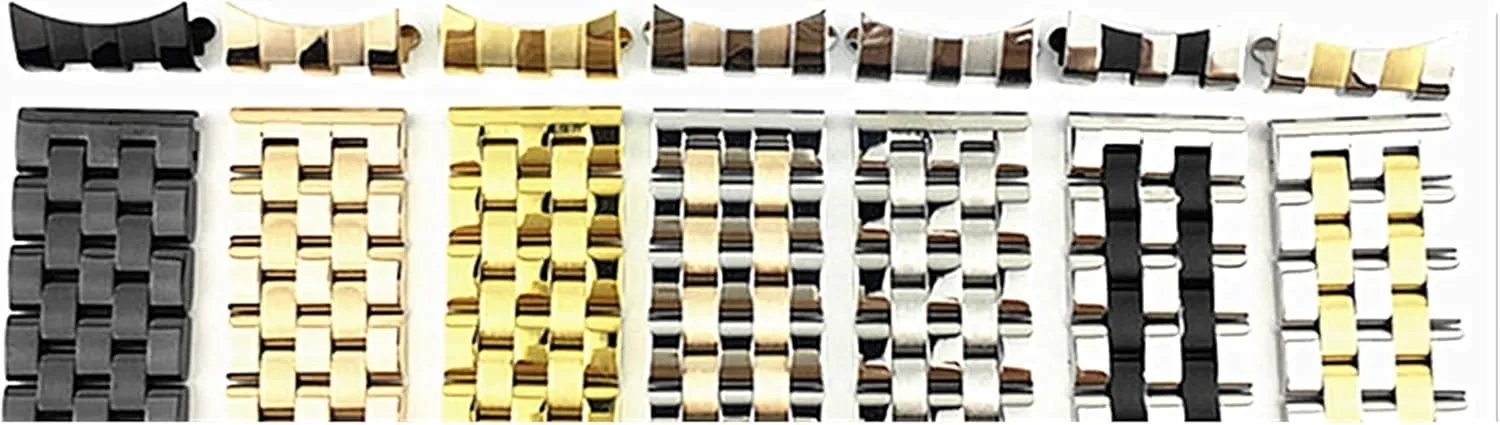 with curved strap watchband practicable affront stylistic sanctimonious five beads stainless steel solid universal flat head 