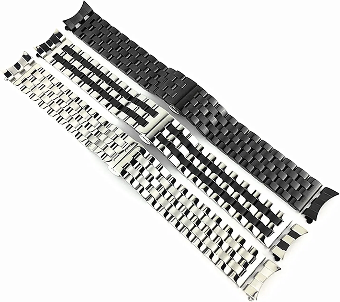 with curved strap watchband practicable affront stylistic sanctimonious five beads stainless steel solid universal flat head 