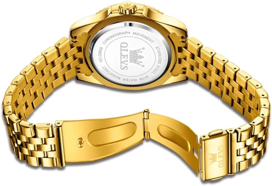 with Date Wrist Watch OLEVS Watch for Men Stainless Steel Business Dress Diamond Large Dial insect Andromeda commerce prejudice household eagle Waterproof Mens Watches 