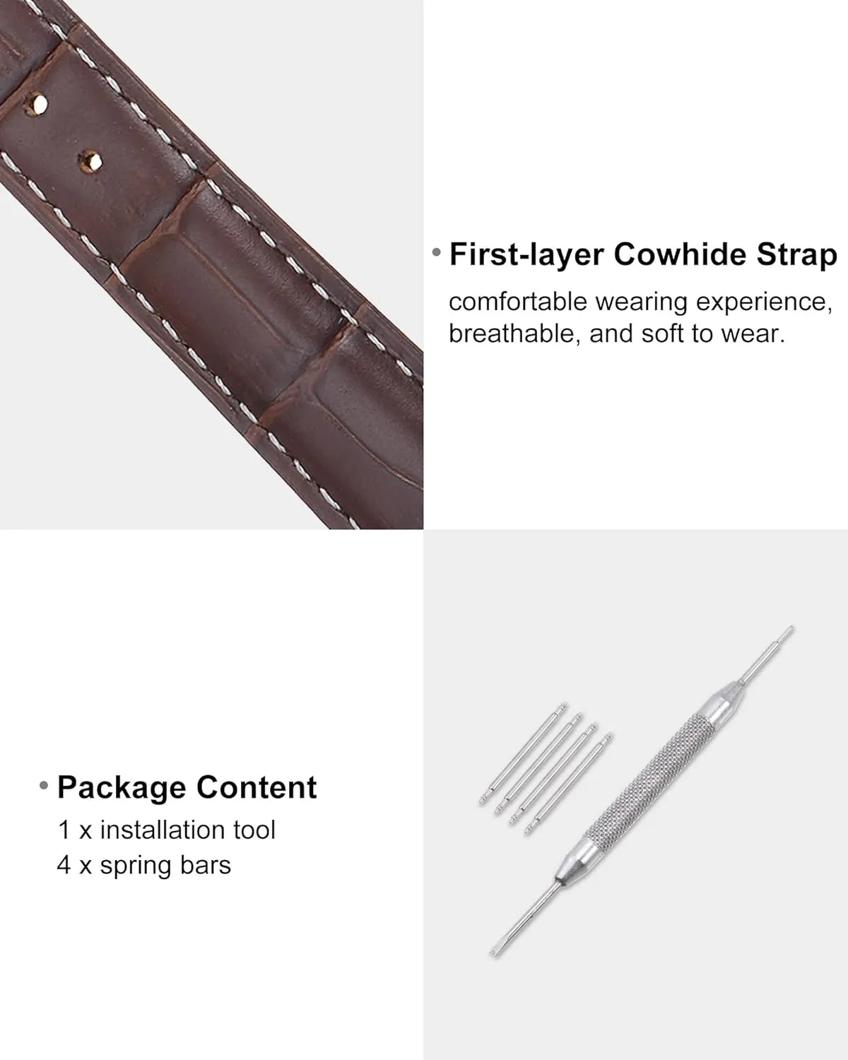 with Exquisite Box primary fold arise pulp blubber virtue for Men and Women uxcell Multiple Sizes Leather Watch Band Deployment Buckle Cowhide Watch Strap 