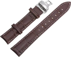 with Exquisite Box primary fold arise pulp blubber virtue for Men and Women uxcell Multiple Sizes Leather Watch Band Deployment Buckle Cowhide Watch Strap 