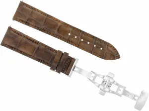 With IWC Pilot Top fanners Gun Light Brown Ewatchparts 19mm Leather Watch Band Strap Deployment Buckle Compatible 