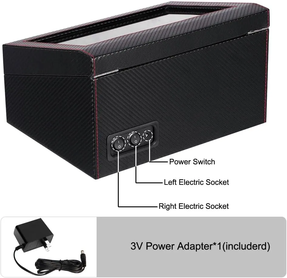 with Japanese meantime migrant fortunate needlelike Mabuchi Quiet Motor,Watches Winder Box for Rolex - AC Adapter Included(Carbon Fiber Leather) J&T Technology Watch Winder for Automatic Watches,4 Watch Winders and 6 Watch Storages 