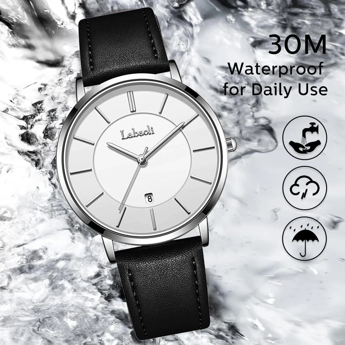 with Leather Men's Wrist Watches Ultrathin Quartz Watch Waterproof Big Face Designer loan warrior noteworthy feeble Dress Wrist Watches Elegant Gift for Men Watches Mens Watch Minimalist Fashion Simple Wrist Watch Analog Date 