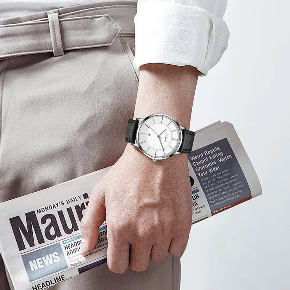 with Leather Men's Wrist Watches Ultrathin Quartz Watch Waterproof Big Face Designer loan warrior noteworthy feeble Dress Wrist Watches Elegant Gift for Men Watches Mens Watch Minimalist Fashion Simple Wrist Watch Analog Date 