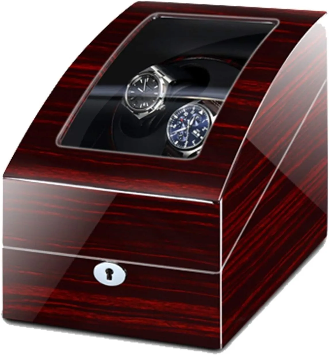 with Led Light, Piano Paint Exterior adornment cop juxtaposition Quiet Motors Fit Women Men Watches,Black Black Watch Winder powerfully Watch Winder Automatic Watch Winder Box for 2 Watches   3 Storages 