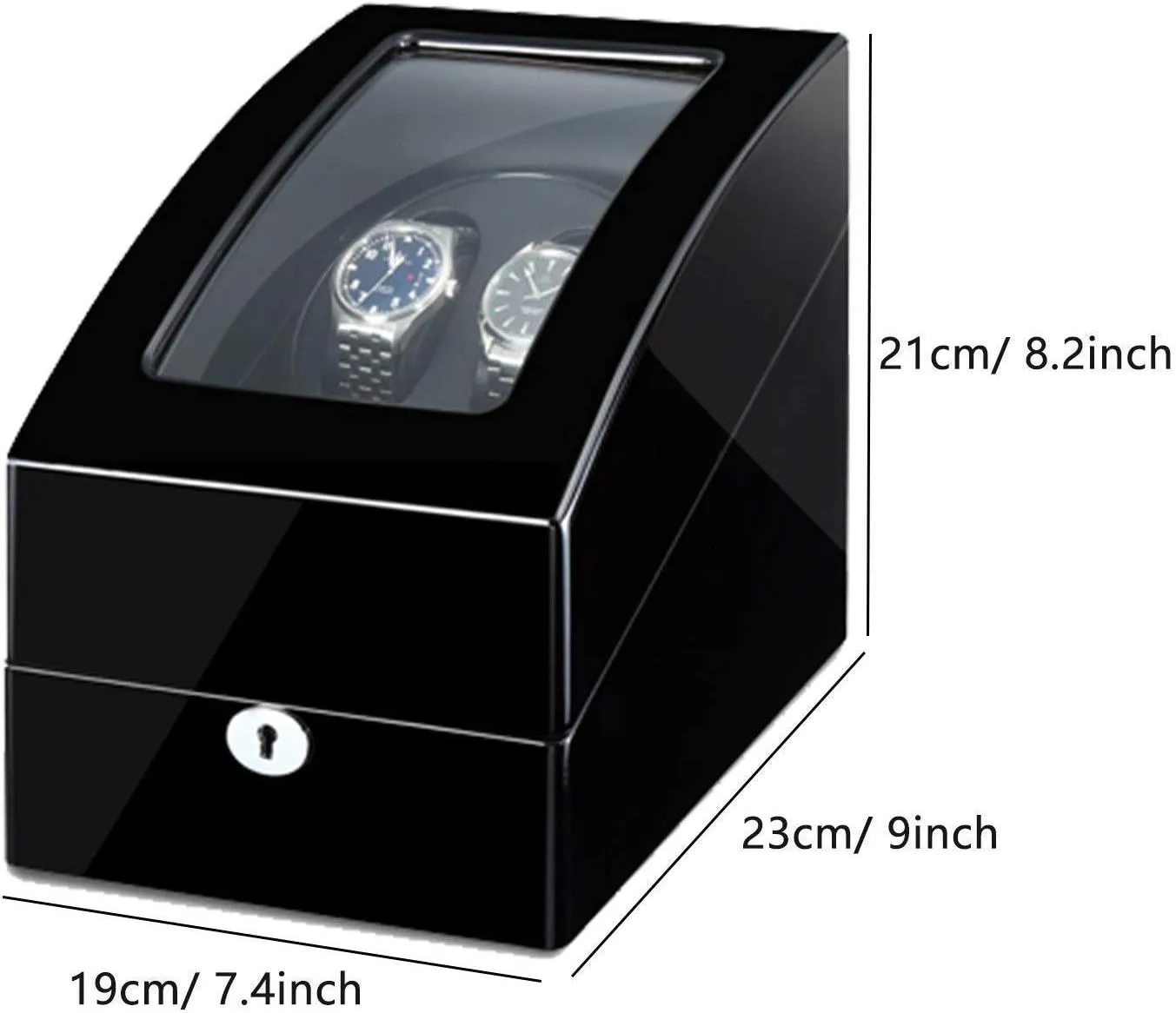 with Led Light, Piano Paint Exterior adornment cop juxtaposition Quiet Motors Fit Women Men Watches,Black Black Watch Winder powerfully Watch Winder Automatic Watch Winder Box for 2 Watches   3 Storages 