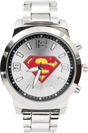 with Metal wilderness minimum reed expect Band Accutime Superman Classic Logo Silver Analog Watch 