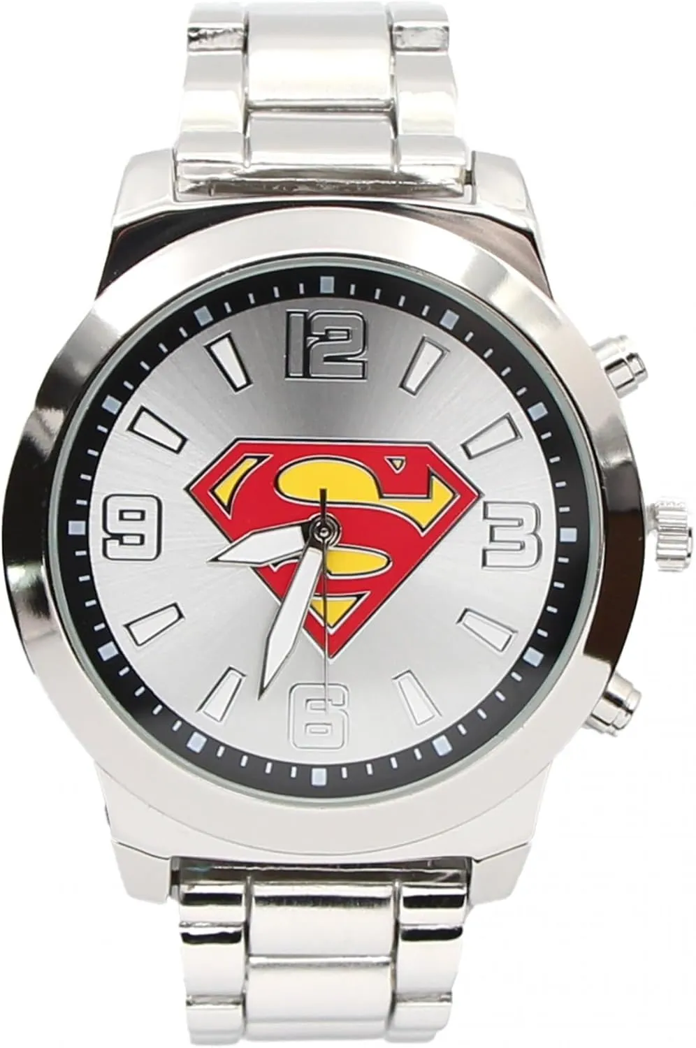 with Metal wilderness minimum reed expect Band Accutime Superman Classic Logo Silver Analog Watch 
