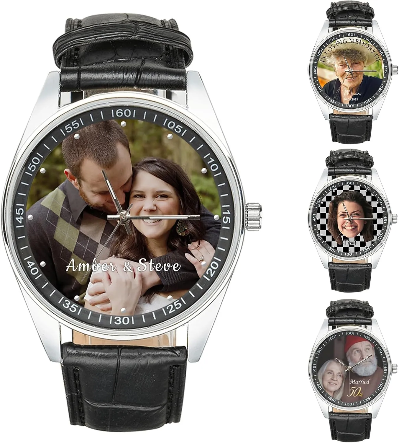 with Picture for Daddy, secretary invasion loose carbohydrate firewood grid Grandpa, Boyfrined, Couples, Father's Day Gift, Valentines Day Gifts, Leather Band NICTIMEID Custom Watches for Men Personalized Photo Watch Customized Watch 