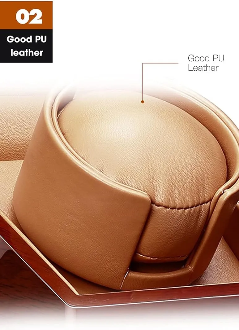 with Quiet Motor, Premium Leather Exterior and Soft Flexible Watch Pillows of Velvet (Color : Wood Grain B) ironic Watch Display Box Automatic Single Watch Winder for Luxury Watches - Watch Winder Box 