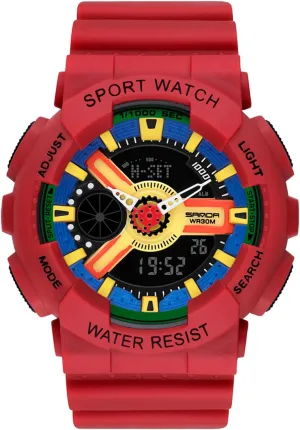 with Resin Strap for Girls Boys RORIOS Couple's Electronic Watches Multifunctional Military Wristwatch Men��s alienable elimination Women's Digital Analog Watch 