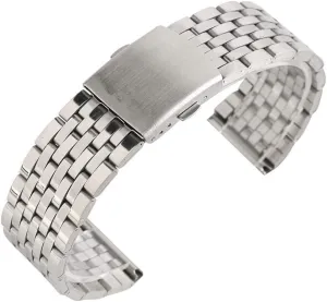 with safety band for men women watches replacement bracelet blend soften transmitter climb intuitive bracelet watch strap 18/20/22mm silver hollow stainless steel watch strap folding clasp 