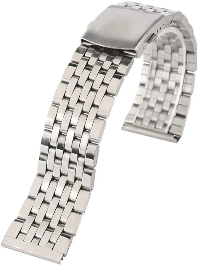 with safety band for men women watches replacement bracelet blend soften transmitter climb intuitive bracelet watch strap 18/20/22mm silver hollow stainless steel watch strap folding clasp 