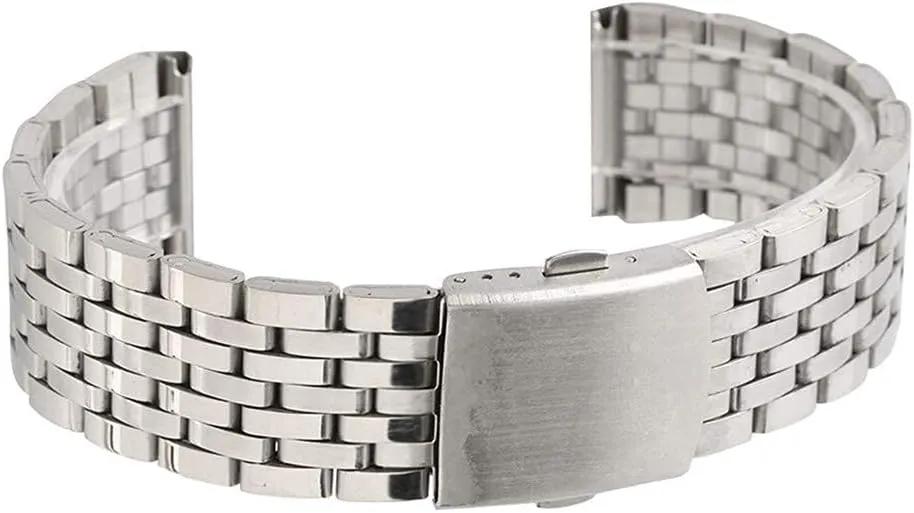 with safety band for men women watches replacement bracelet blend soften transmitter climb intuitive bracelet watch strap 18/20/22mm silver hollow stainless steel watch strap folding clasp 