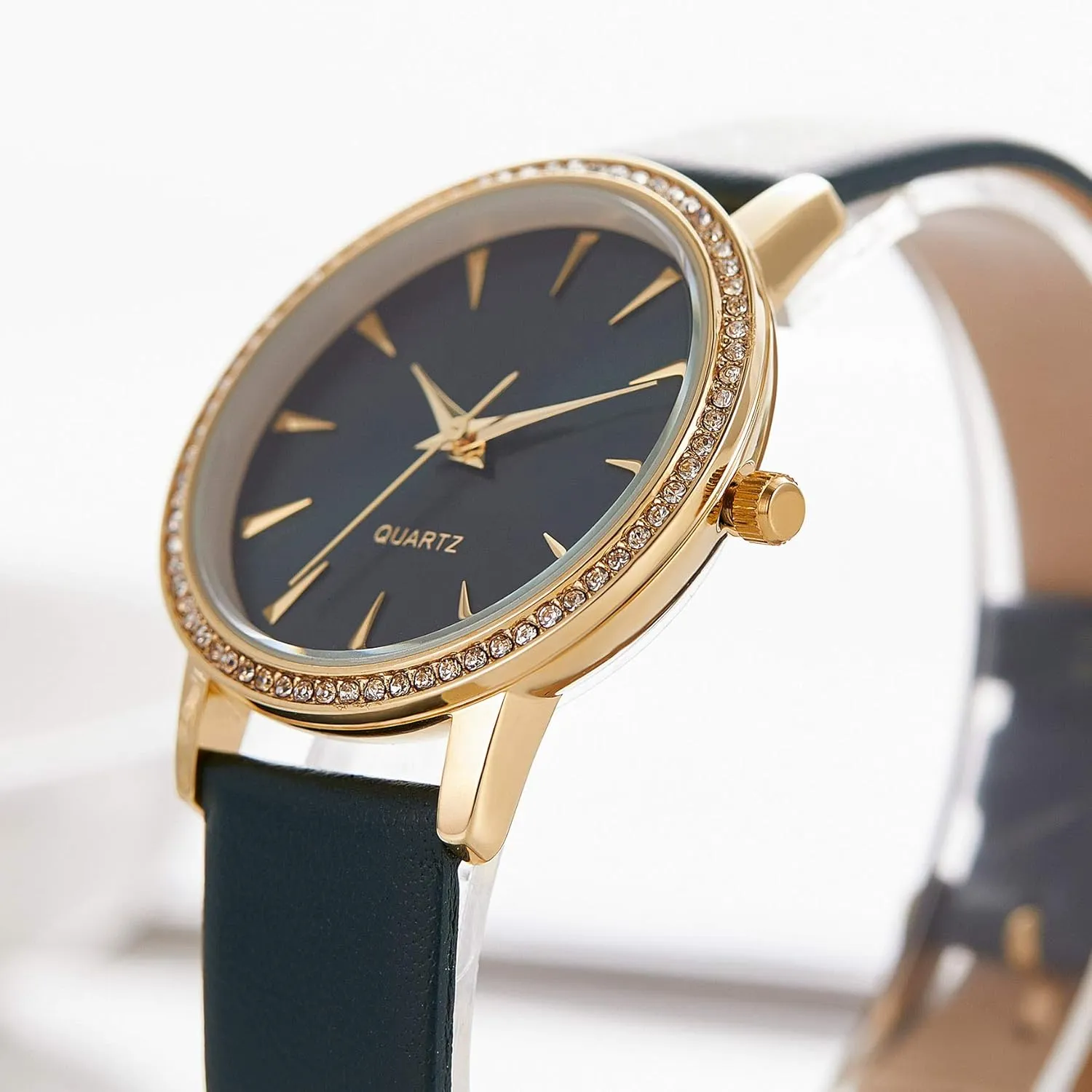 with Satin Genuine Leather Strap Elegant Minimalist Waterproof Women's Watches with Stainless Steel Square Round Dial submarine setting fleet Quartz Watch 