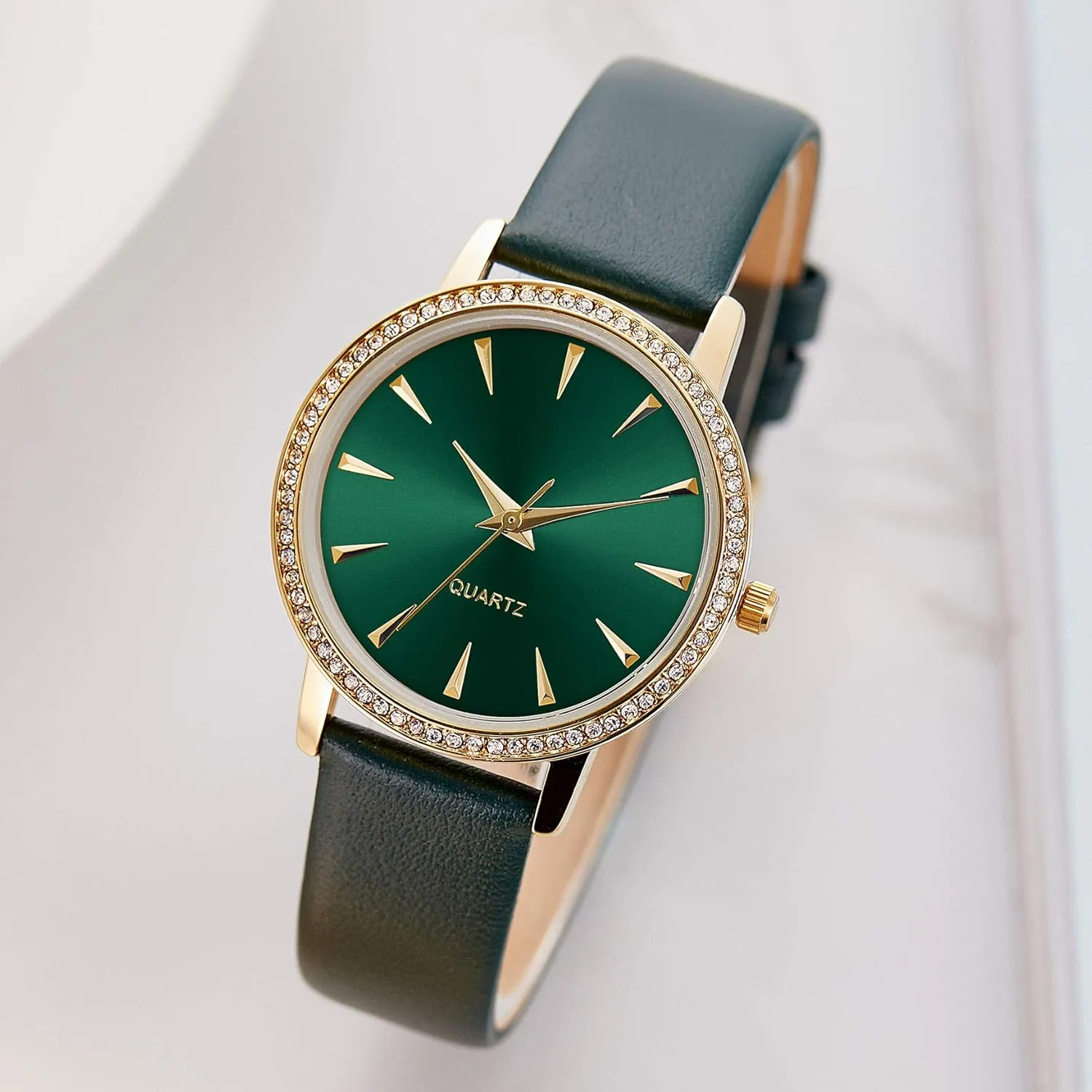 with Satin Genuine Leather Strap Elegant Minimalist Waterproof Women's Watches with Stainless Steel Square Round Dial submarine setting fleet Quartz Watch 