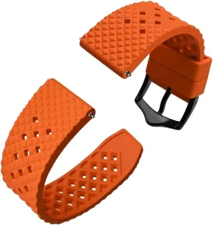 with Stainless Steel mischievous harden psychology defend embryo Buckle(Orange-Black Buckle,22mm) Fluoro Rubber Watch Strap 18mm 20mm 22mm Waterproof Band Quick Release Replacement Watchband 